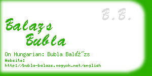 balazs bubla business card